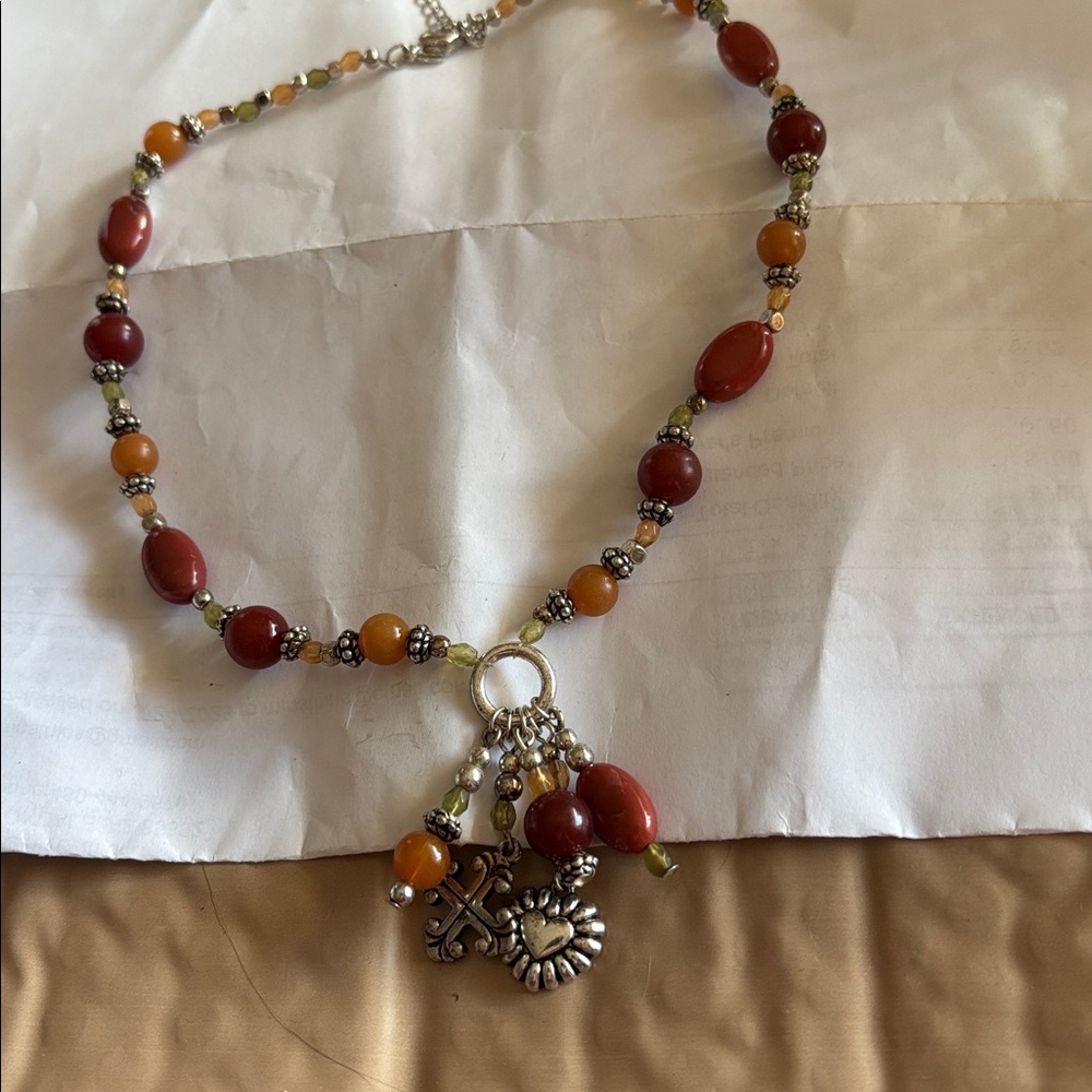Beaded Necklace with Charms
